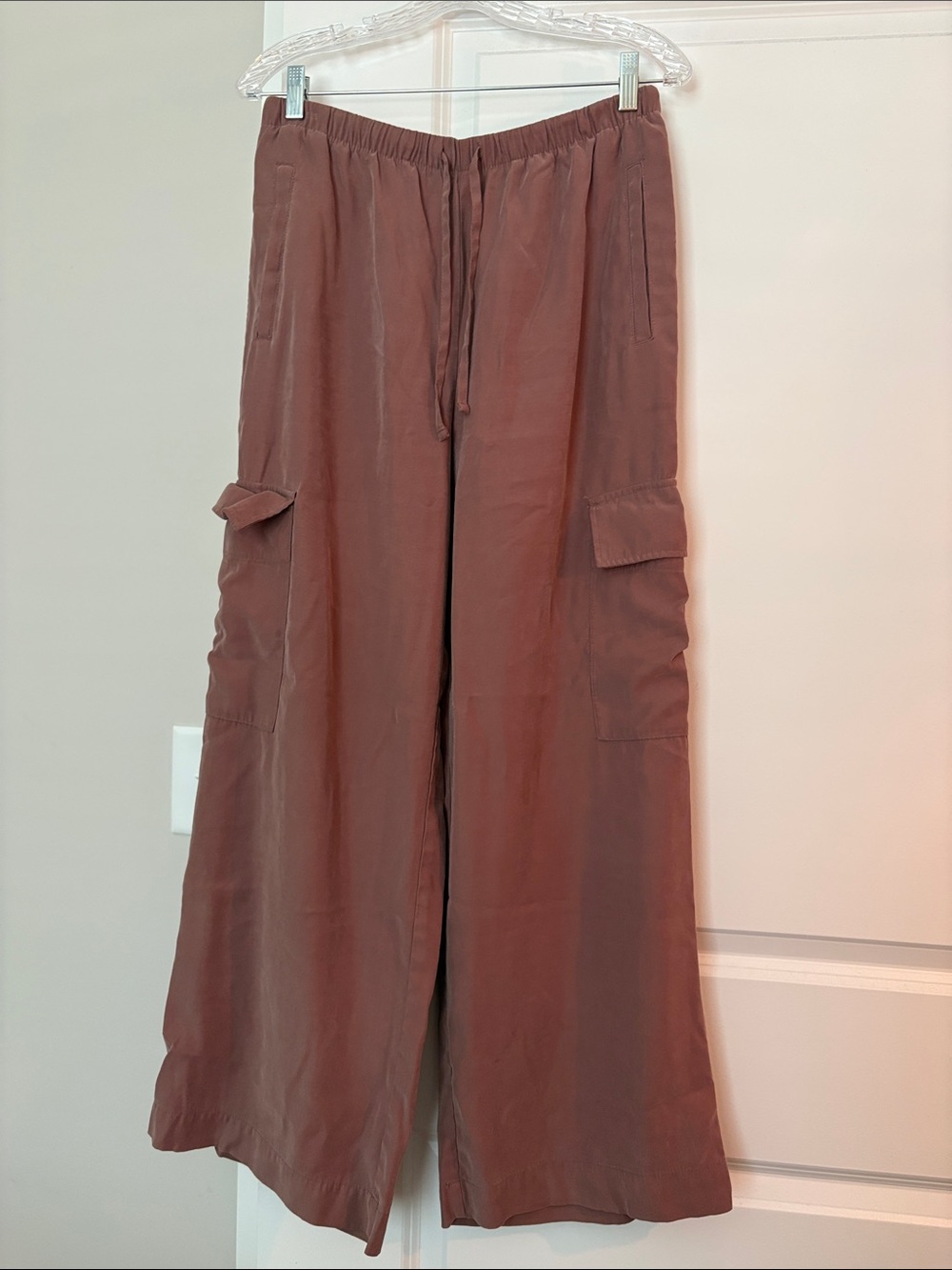 Old Navy High-Rise Wide Leg Pants in Dusty Rose